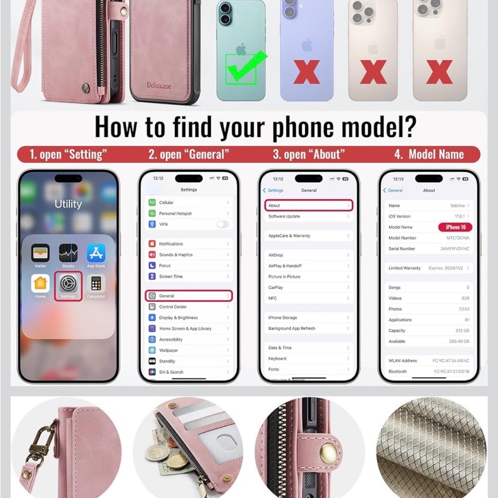 Pink Wallet Phone Case - Picture 2 of 5